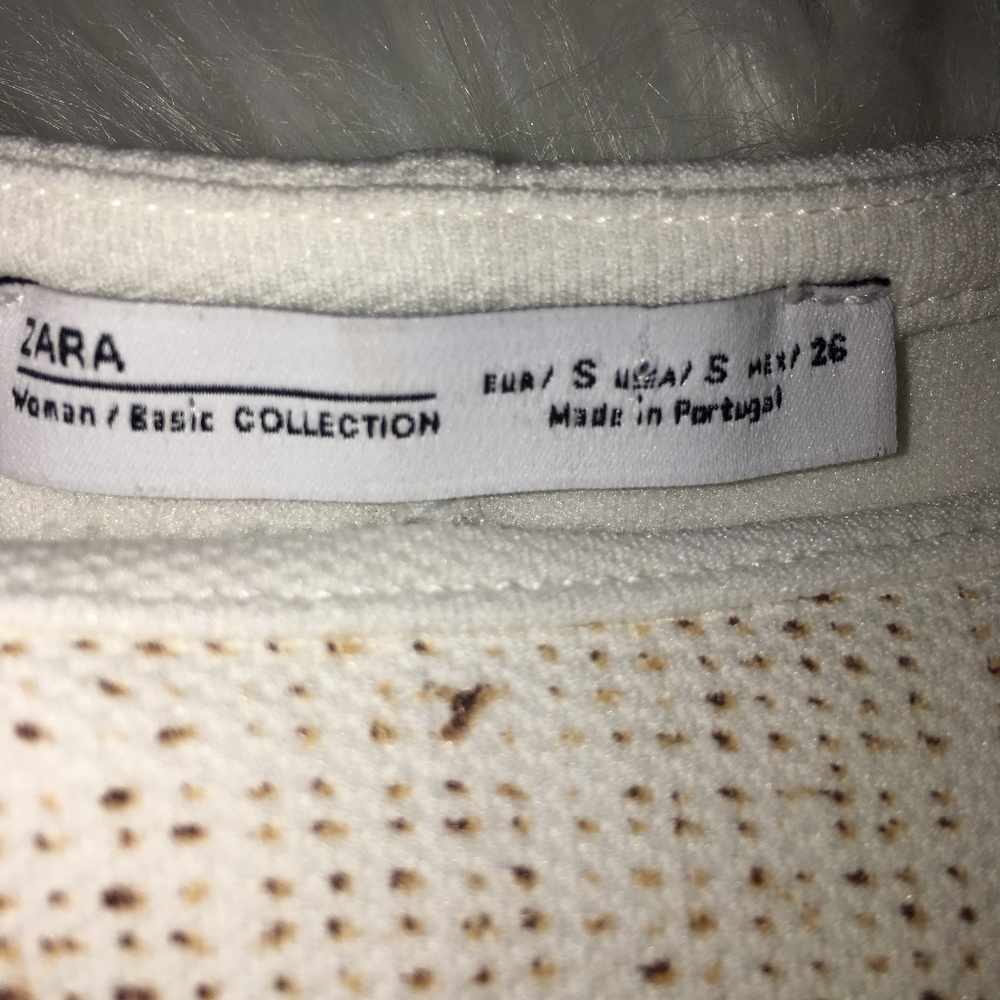 Zara Basic Rubberized White Pattern Dress Size S - image 8